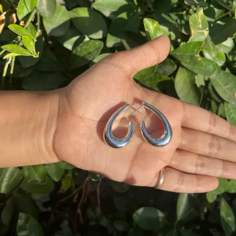 Dun’s Treasure Silver Wave Hoop Earrings