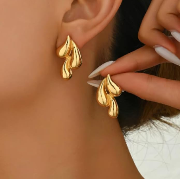 Dun’s Treasure Abstract Silver Drop Earrings