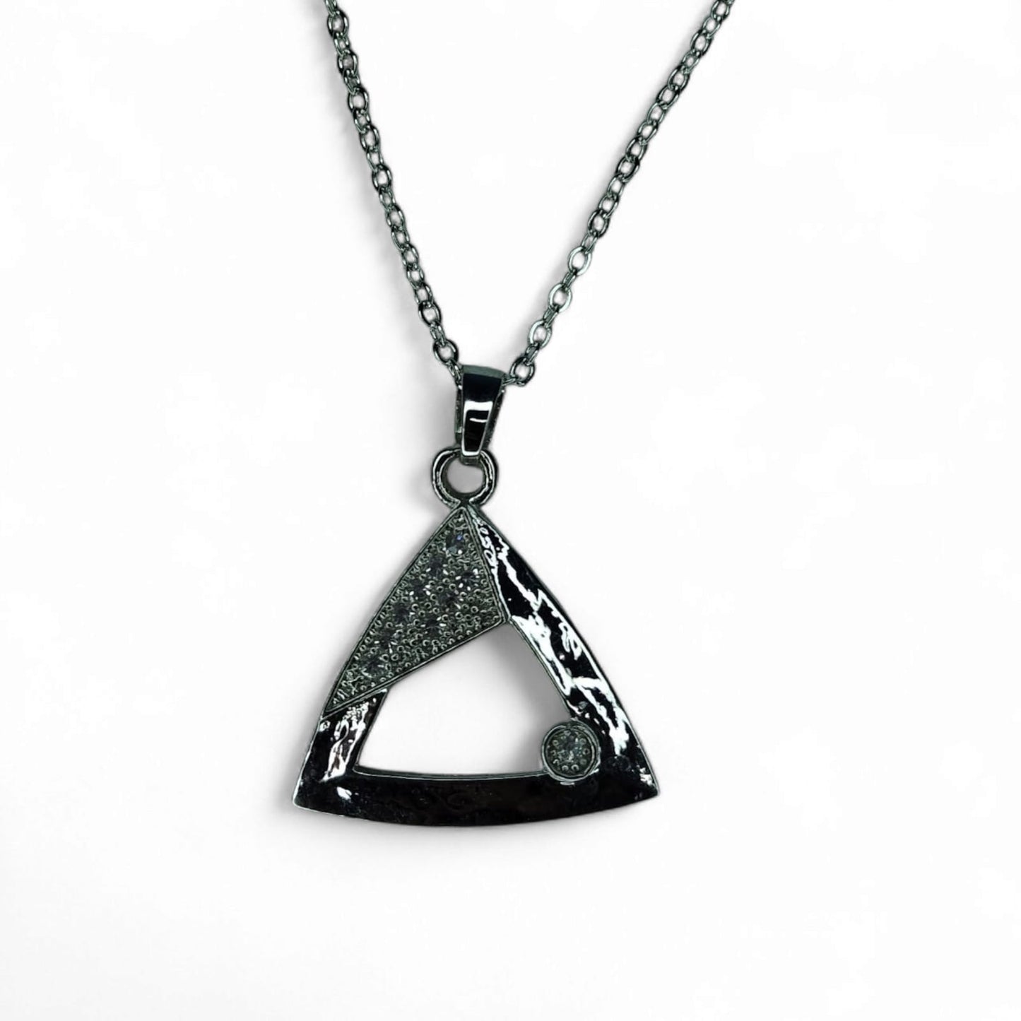 Silver Triangle Pendant – Minimal Geometric Necklace for Women & Girls