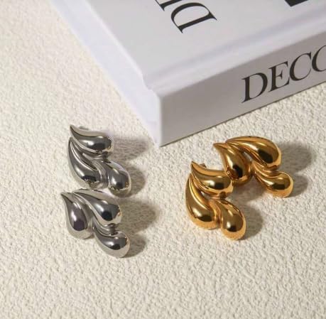 Dun’s Treasure Abstract Silver Drop Earrings