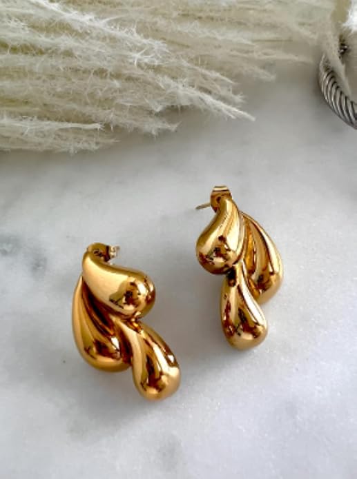 Dun’s Treasure Abstract Silver Drop Earrings