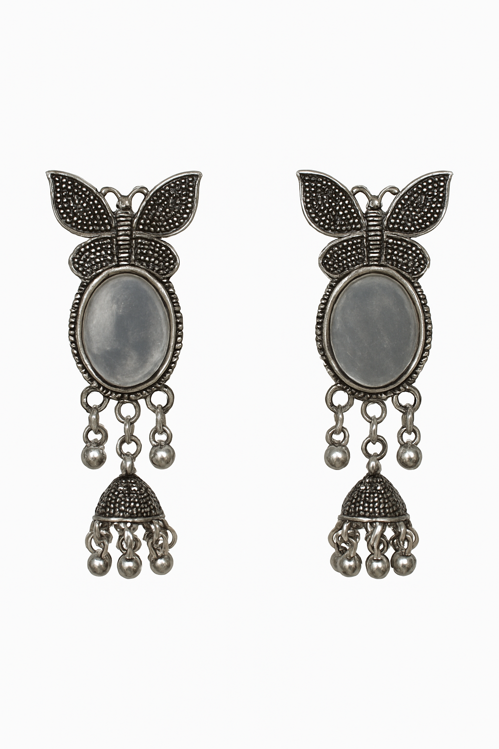 Oxidised Silver Jhumka Earrings for Women & Girls | Antique Ethnic Traditional Party Wear Jewellery | Lightweight Daily Wear Earrings for Wedding & Festive Outfits (Copy)