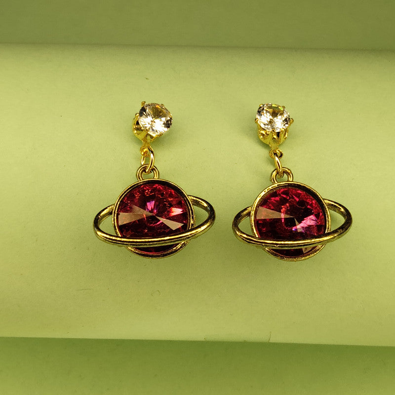 Dun’s Treasure Galaxy-Inspired Red Crystal Earrings