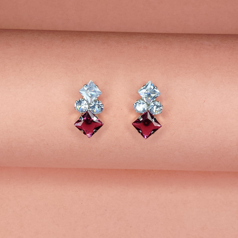 Dun’s Treasure Dual-Tone Crystal Stud Earrings
