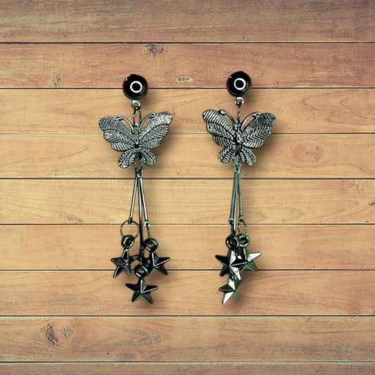 Dun’s Treasure Butterfly and Star Dangle Earrings