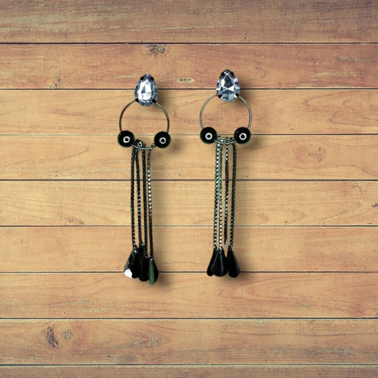 Dun’s Treasure Elegant Black Tassel Earrings