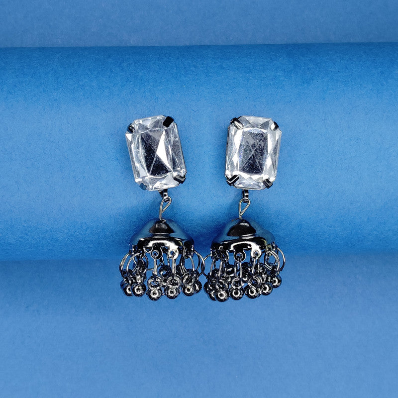 Dun’s Treasure Silver Rhinestone Drop Earrings