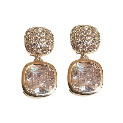 Square Stud Pearl Earrings