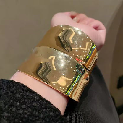 Gold Plated Cuff Bangle – Sleek & Elegant Adjustable Bracelet