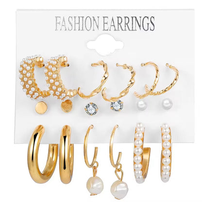 Luxury Retro Vintage Earrings – Timeless Charm with a Touch of Glamour (6 Set)
