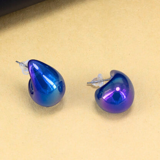 Dun’s Treasure Blue Metallic Drop Earrings