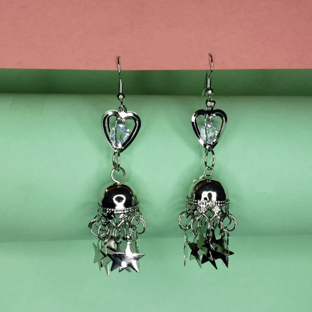 Dun’s Treasure Heart Charm and Star Drop Earrings