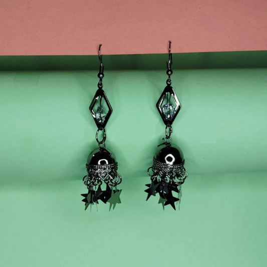 Dun’s Treasure Black Boho Chandelier Earrings